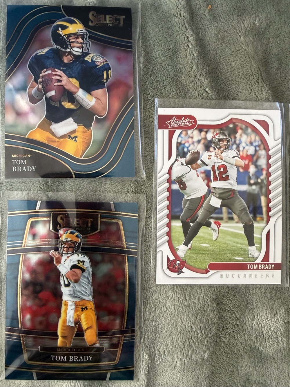 Tom Brady Football Trading Card Lot of (3)